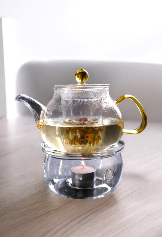 Glass Teapot and Tealight Candle Warmer | Foxy Tea Shop
