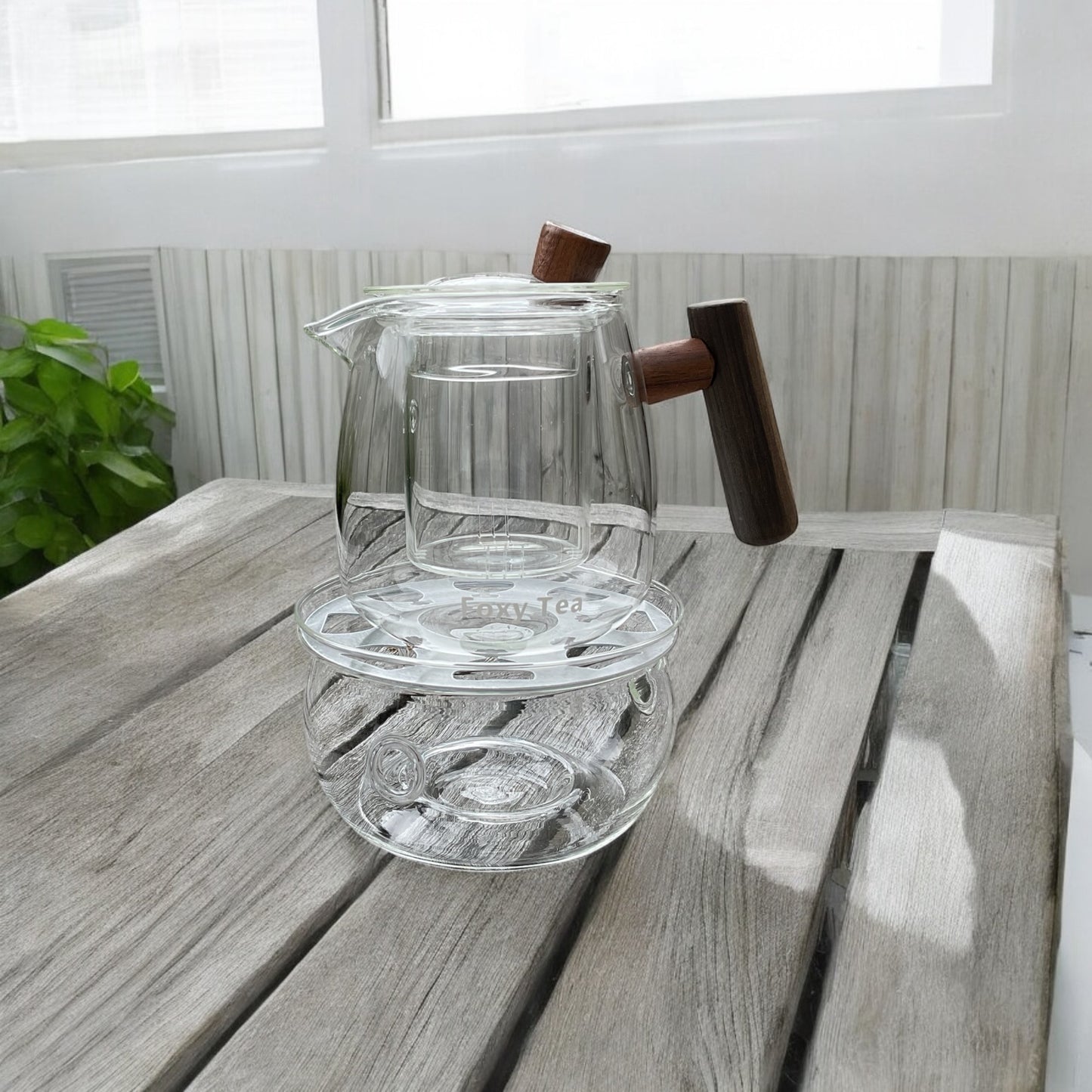 Glass Teapot and Warmer